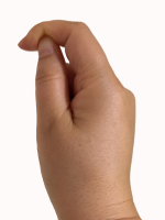 親指の先を人差し指の第一関節に添える手型